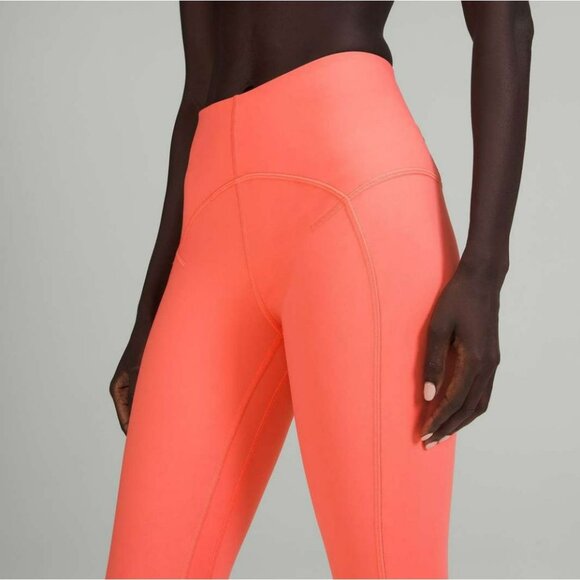 Lululemon Back-Zip High-Rise Paddle Tight 28" Raspberry Cream Size 10 - Picture 3 of 16